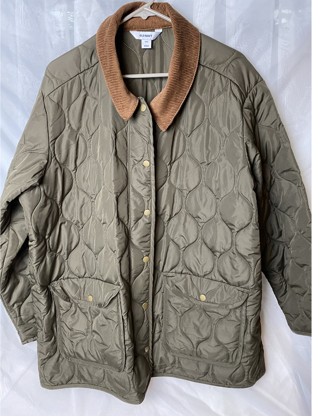 Old Navy Womens XXL olive quilted barn jacket coat